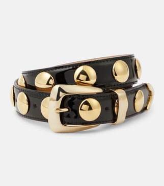 Benny studded patent leather belt