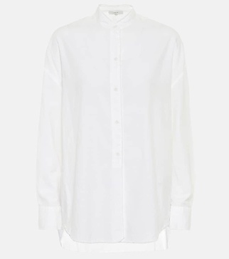 Cotton-blend poplin shirt