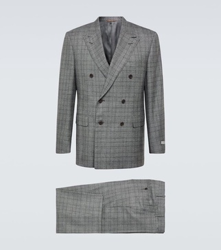 Prince of Wales checked wool suit