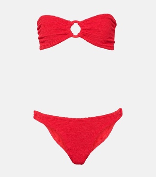 Gloria ring-detail strapless bikini