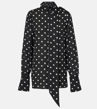 Polka-dot crepe de chine shirt