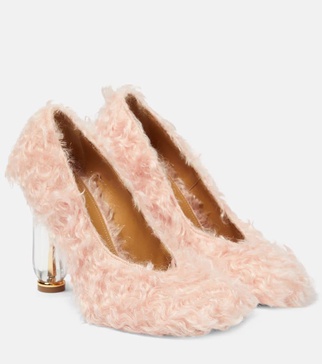 Faux fur pumps 