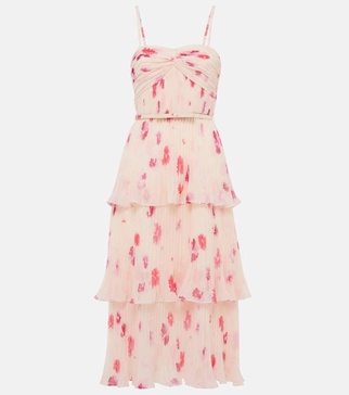 Floral chiffon midi dress