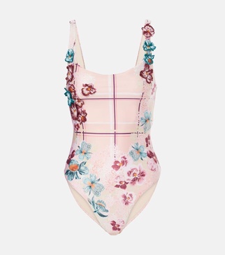 Gema Prado floral-appliqué swimsuit