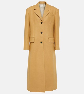 Single-breasted wool-blend coat