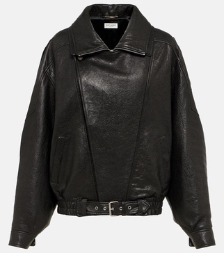 Oversized leather blouson