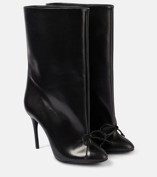 90 bow-detail leather ankle boots