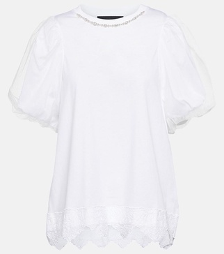 Embellished cotton T-shirt