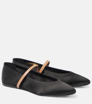 Gio satin ballet flats