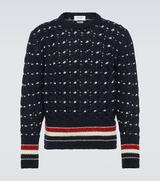 Cable-knit wool-blend sweater