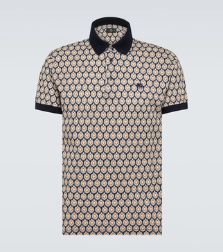 Paisley cotton piquet polo shirt