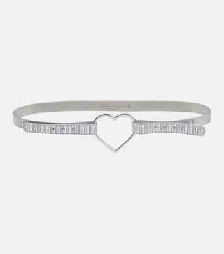 Heart crystal-embellished belt