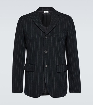 Chalk striped single-breasted blazer