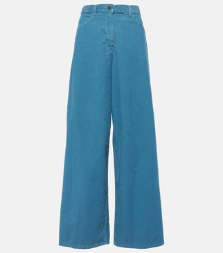 Chan cotton corduroy wide-leg pants