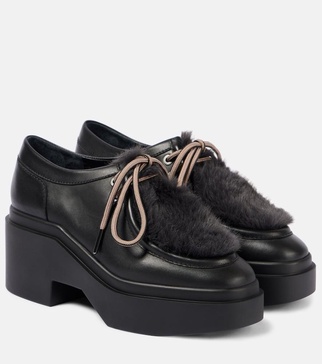 Norton leather platform flats