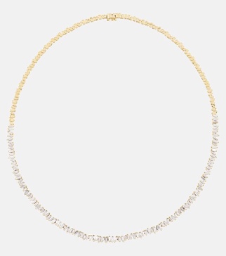 18kt gold tennis necklace with diamonds