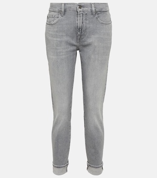 Mid-rise slim jeans