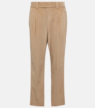 Mid-rise straight corduroy pants