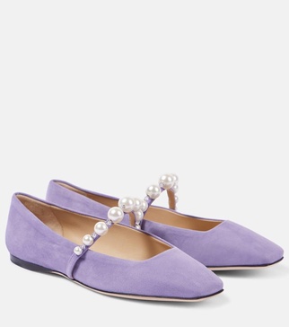 Ade embellished suede ballet flats