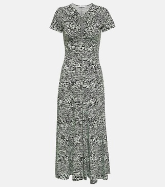 White Label zebra-print keyhole maxi dress