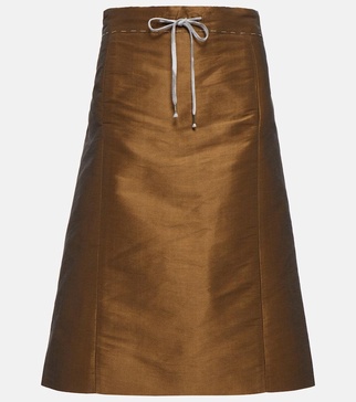 A-line satin midi skirt