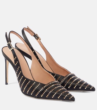 Jazz 90 embellished satin pumps