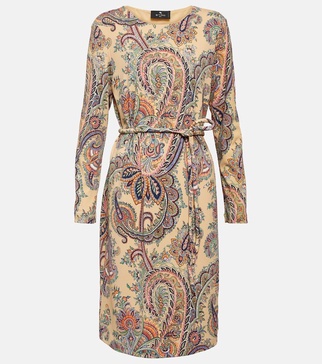 Paisley belted minidress