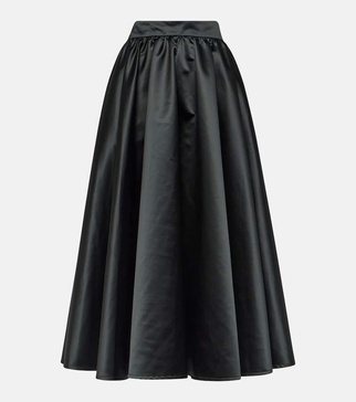 High-rise duchesse satin maxi skirt