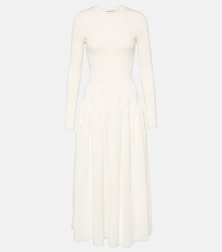 Denning ribbed-knit midi dress