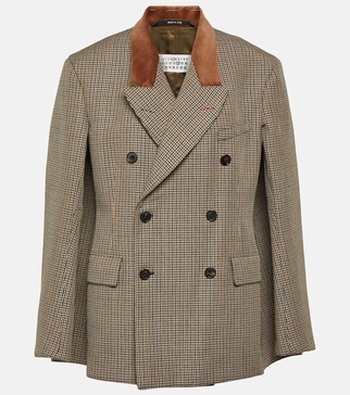 Houndstooth wool blazer