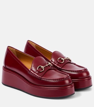 Horsebit leather platform loafers