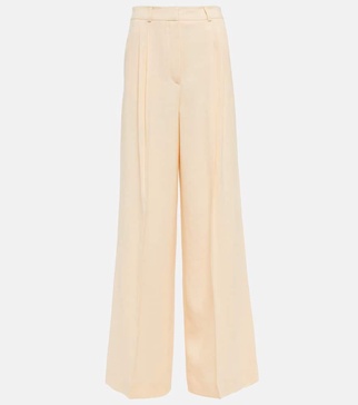 Nyack wide-leg linen and wool pants