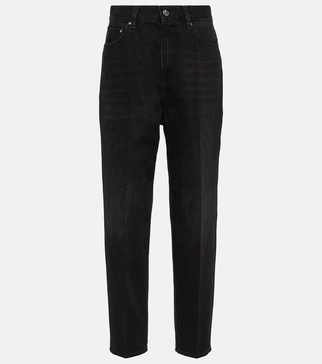 Mid-rise tapered jeans