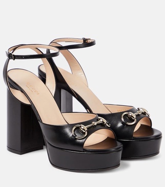 Lady Horsebit leather platform sandals