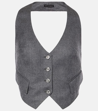 Wool twill vest