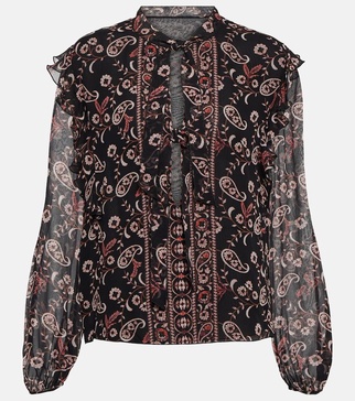 Printed silk blouse