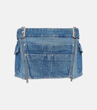 Toolbelt denim miniskirt