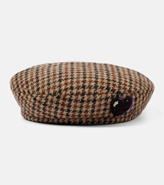 New Billy checked wool beret 