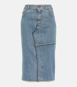 Denim pencil skirt