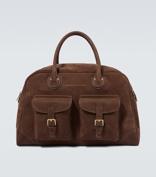 Leather duffel bag