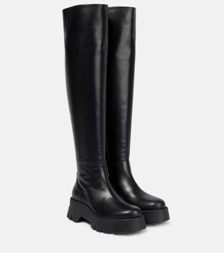 Leather knee-high boots