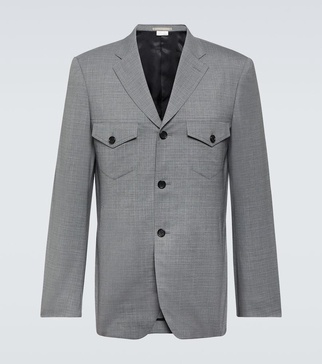 Checked wool blazer