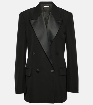 Double-breasted wool tuxedo jacket