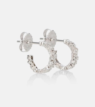 Fireworks 18kt white gold hoop earrings with diamonds