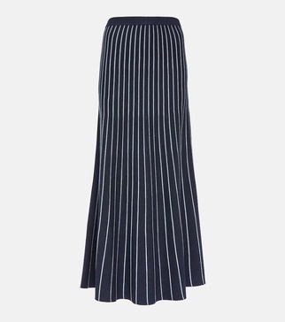 Phelan striped wool and silk maxi skirt