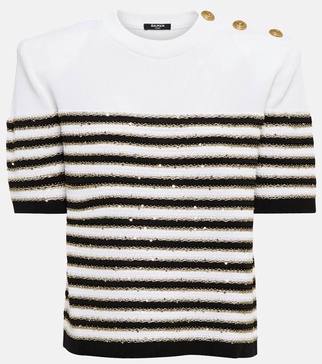 Embellished striped top