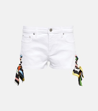 Low-rise cotton shorts