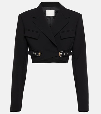 Interlock belted cropped blazer