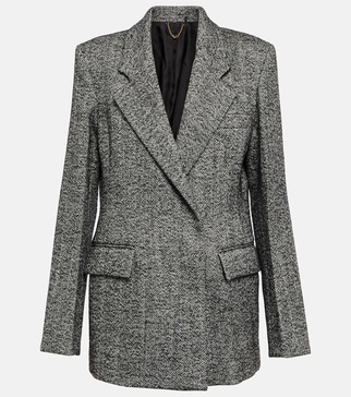 Herringbone wool-blend blazer