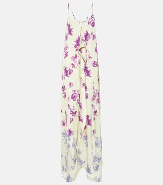 Ruffled floral maxi dress